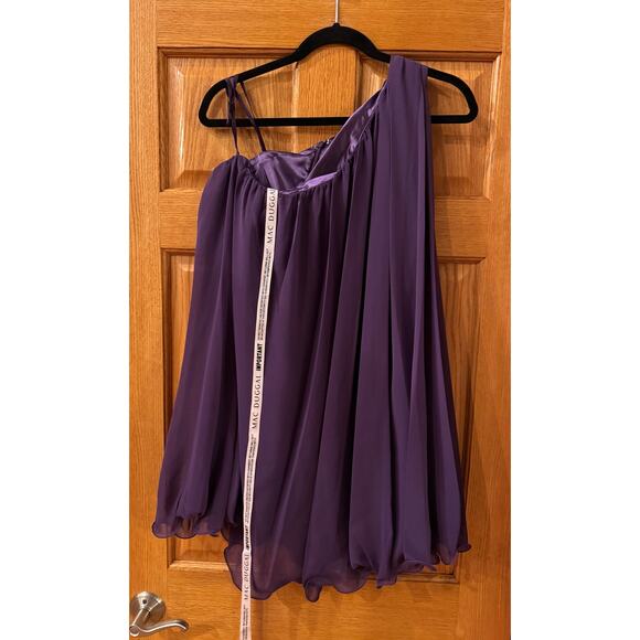 Mac Duggal Purple One Shoulder Chiffon Dress - Size 4 - Picture 3 of 8